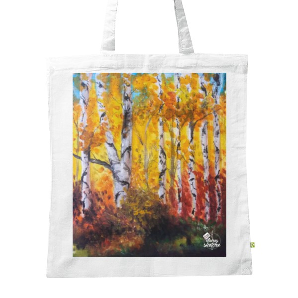 BIO plátěná taška s potiskem Motiv les